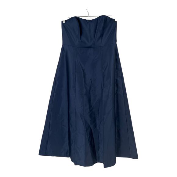 Alfred Sung dress D842 Strapless Satin A-Line Gown blue size 20 - Picture 1 of 7